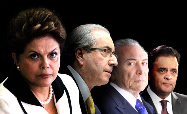 Dilma Rousseff (PT); Michel Temer e Eduardo Cunha (PMDB), todos envolvidos em corrupção.  E agora ?