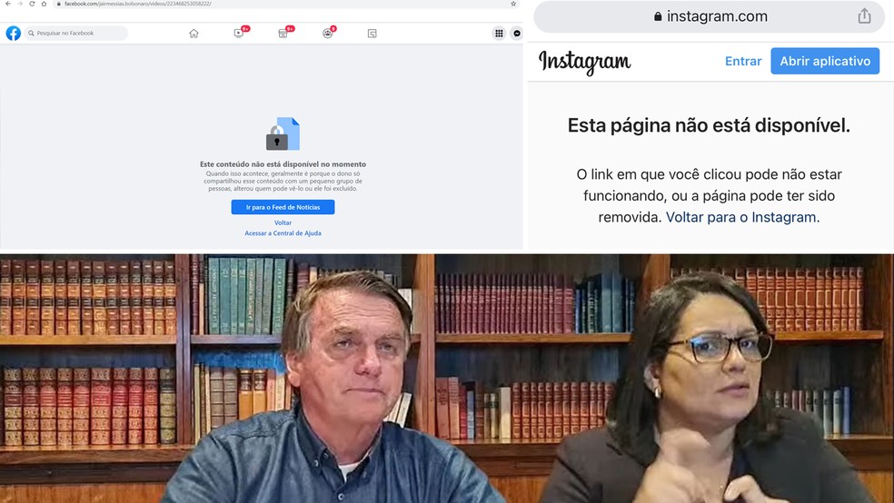 Facebook tira do ar live com mentira  de Bolsonaro sobre vacina de Covid e Aids