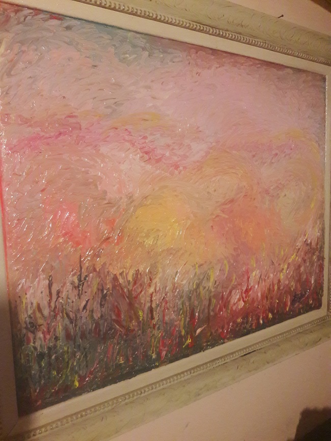 Juan Godoy produz quadro  \"Fire in nature\" - sobre a destruição da natureza devido às queimadas