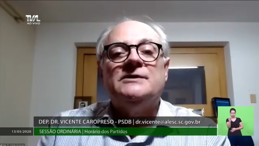 Covid-19: Alesc aprova moção de Caropreso (PSDB),  para que Ministério da Saúde faça testes em massa na população