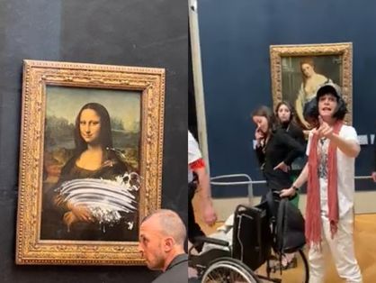 QUADRO DE MONALISA É ATACADO POR VISITANTE