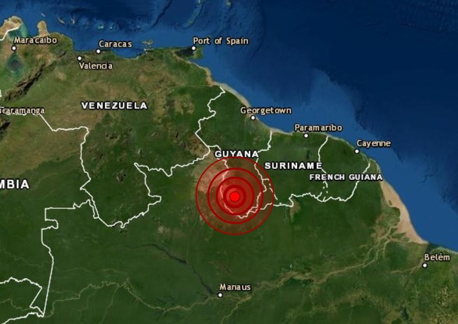 Terremoto atinge região Sul da Guiana e também ocorreu  evento no Sul de Portugal de maior magnitude